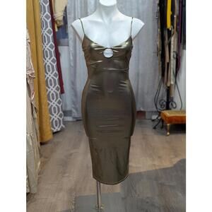 Gold Luca Metallic Midi Dress